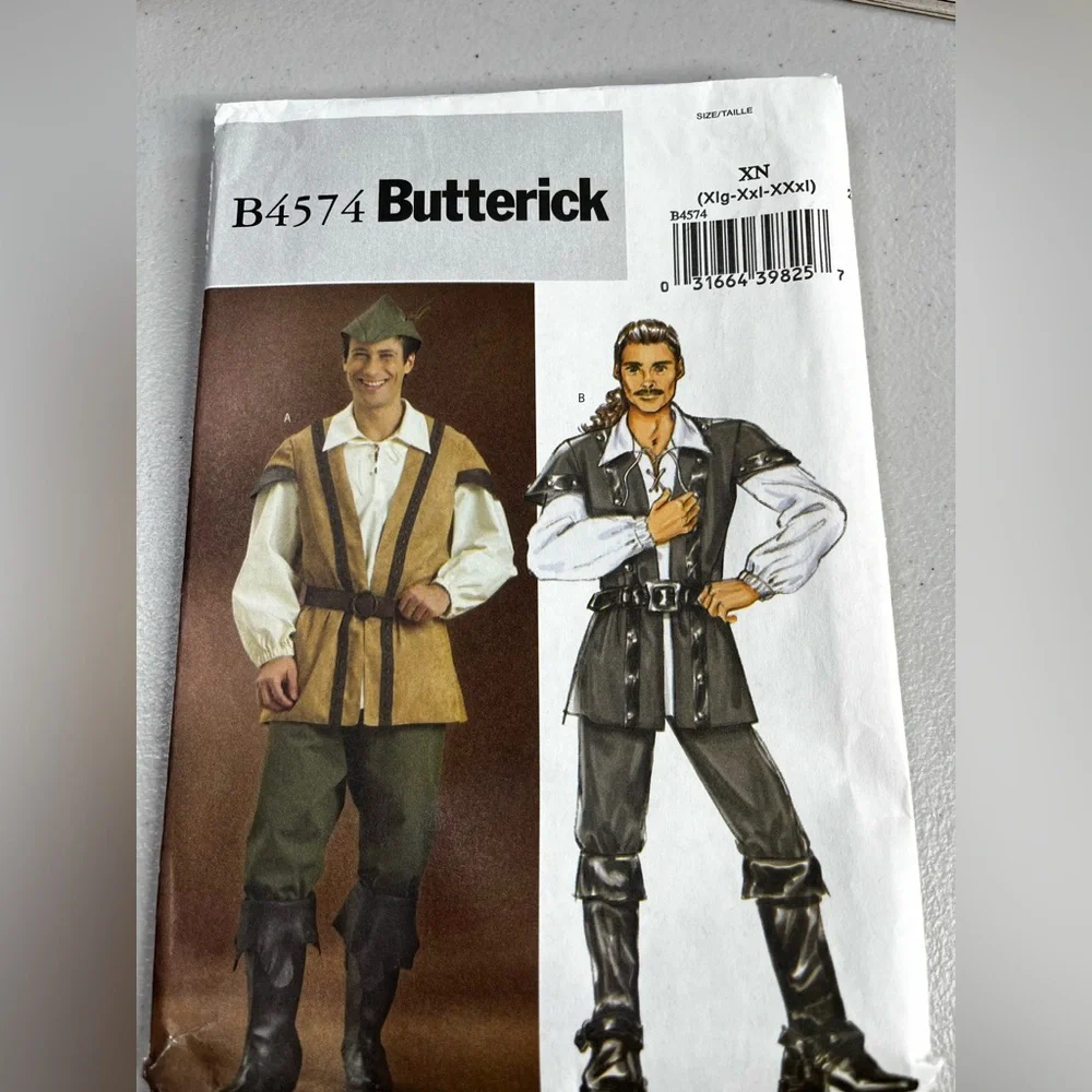 Butterick B4574 Men's Renaissance Costume Pattern - cut - Picture 2 of 4